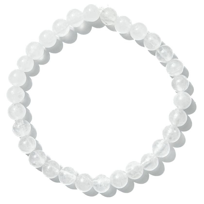 Dainty White Jade Mala Bracelet